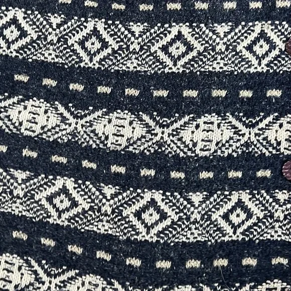 Vintage Oversized Fair Isle Sweater Vest Cardigan Eclectic Coastal Scandinavian - Picture 8 of 9